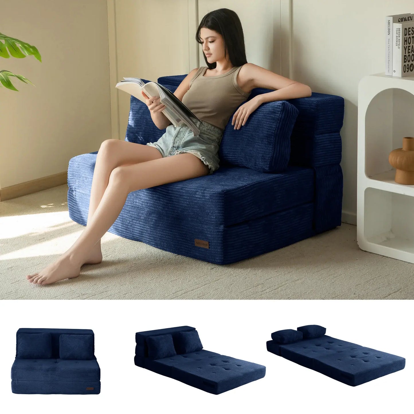 Omvormbare Opvouwbare Slaapbankstoel – Ruimtebesparende Lounger voor Woonkamer en Logeerkamer